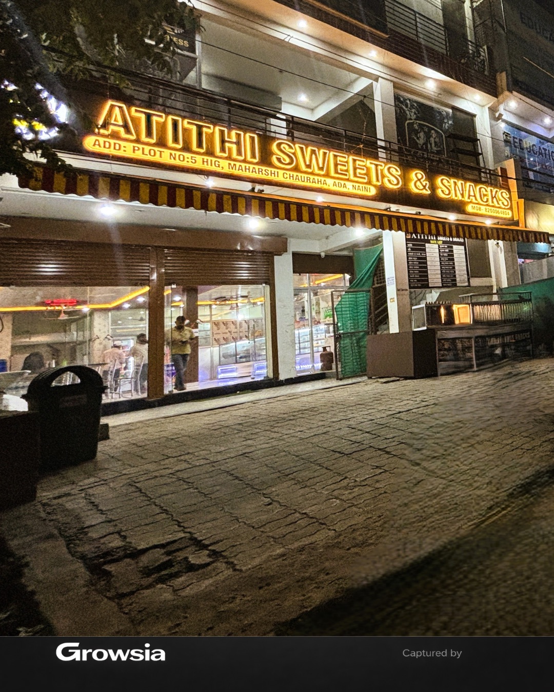 Atithi Sweets interior photography by Growsia - storefront view