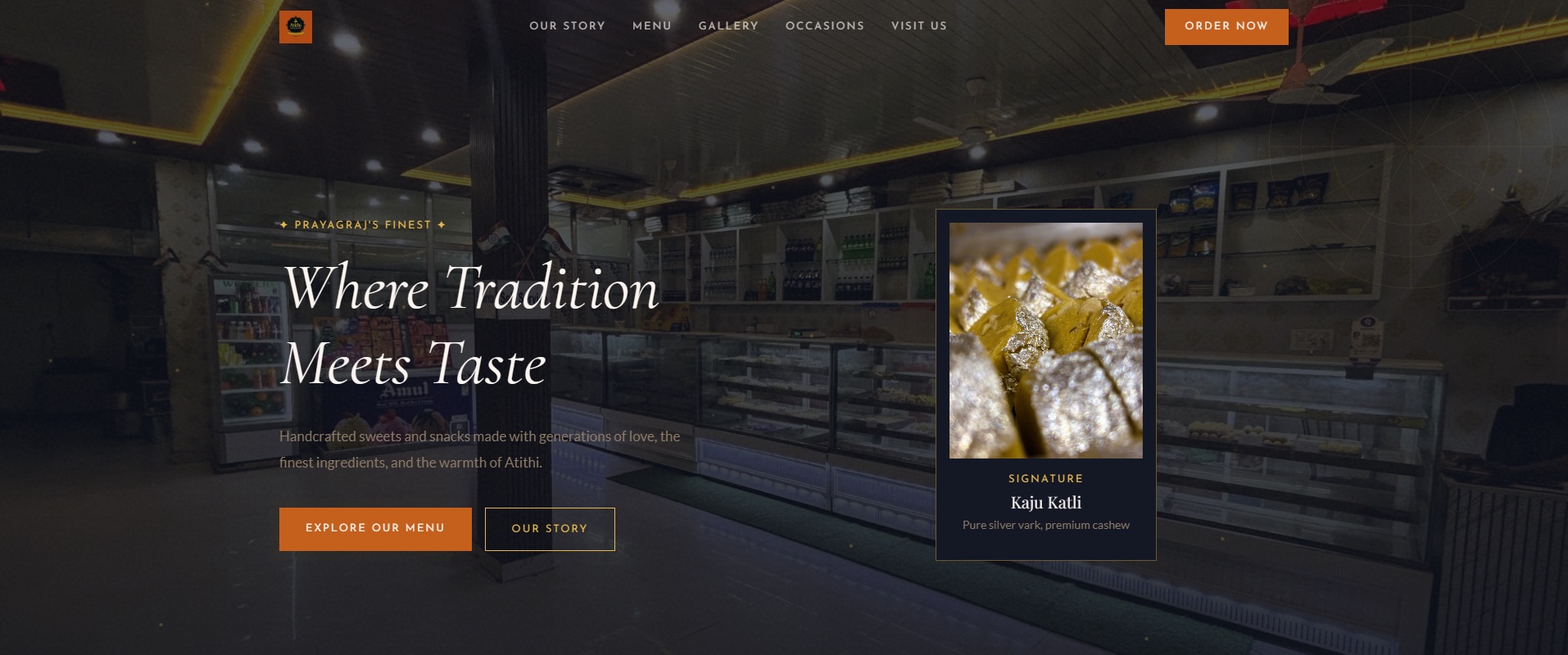 Atithi Sweets website design and development by Growsia - responsive custom website